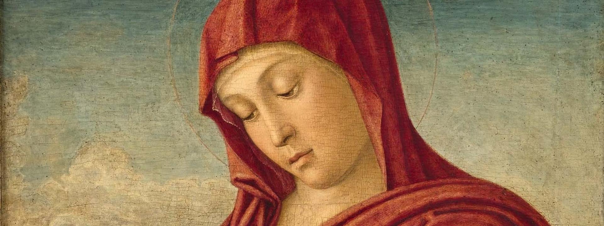 Quadro della Madonna in rosso di Giovanni Bellini dal Museo d'Arte Sorlini