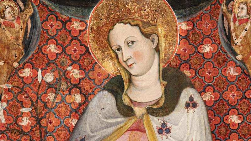 Madonna del parto e due devoti