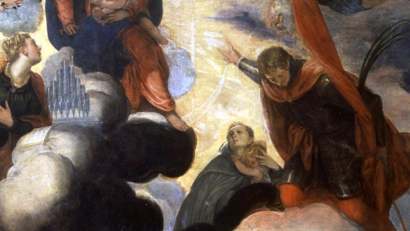 Madonna col Bambino e i santi Cecilia, Marina, Teodoro, Cosma e Damiano
