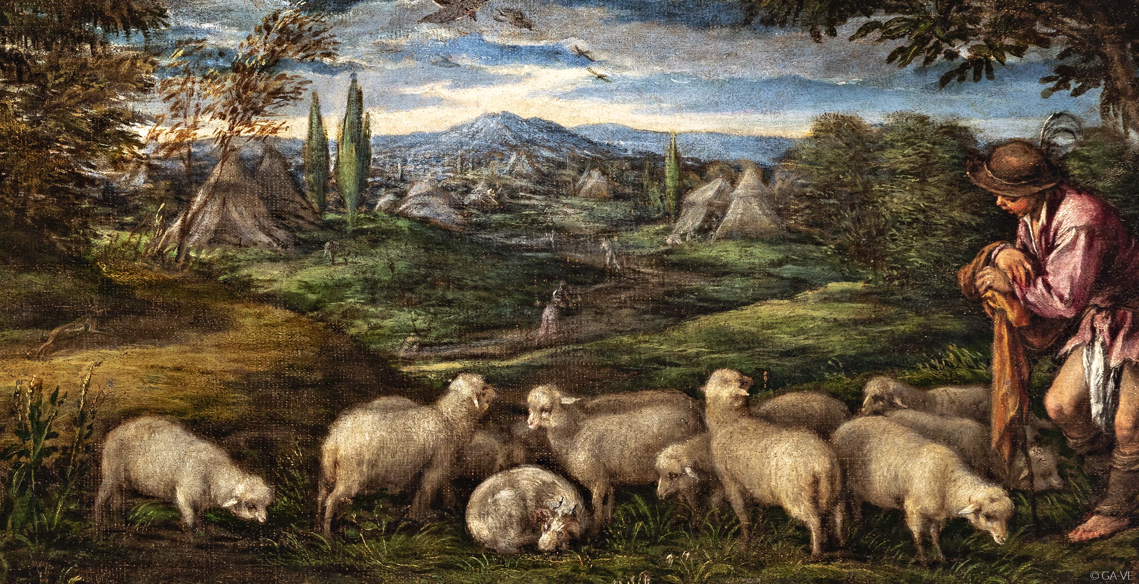Paesaggio con pastori e il roveto ardente