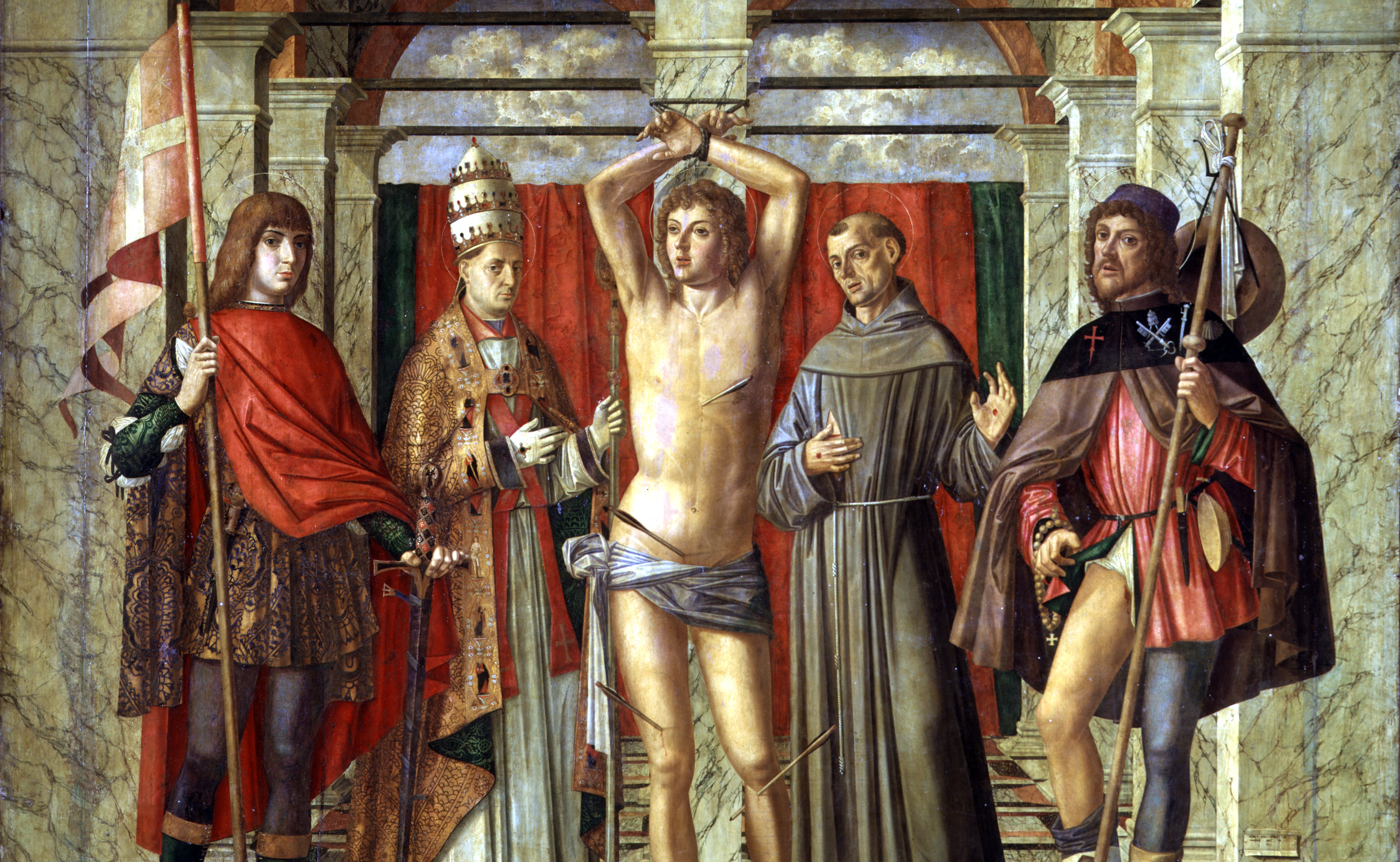 San Sebastiano tra i santi Liberale, Gregorio, Francesco e Rocco